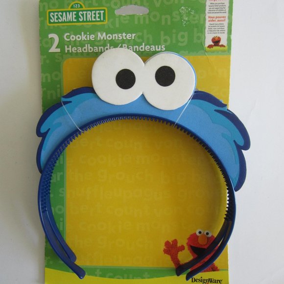 Sesame Street Cookie Monster Headbands 2 Pcs - Picture 1 of 4
